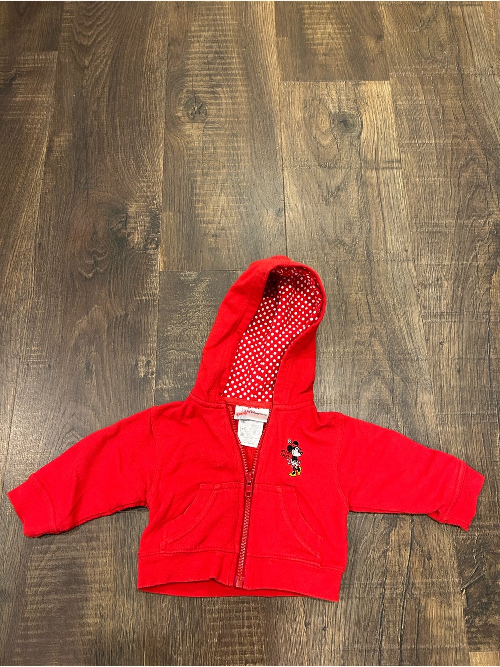 Disney Red Toddler Hoodie with Mickey Mouse Embroidery